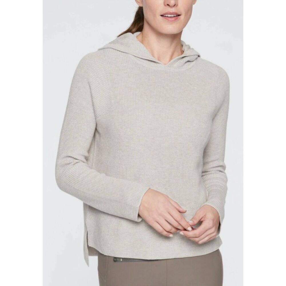 ATHLETA Roomy Dove Gray Sz Small Casual Wear REST DAY Hooded Hoodie Sweater